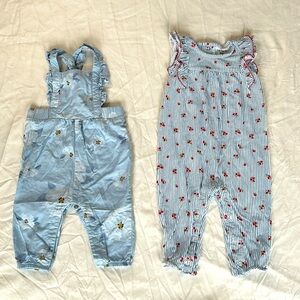 Carter’s Bundle of 2 baby girl size 6 month rompers. Both are in GREAT CONDITION